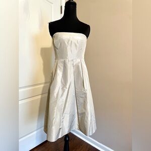 J. Crew Maisie Dress Classic Faille Size 8 P Pale Graphite Bridesmaid Cocktail